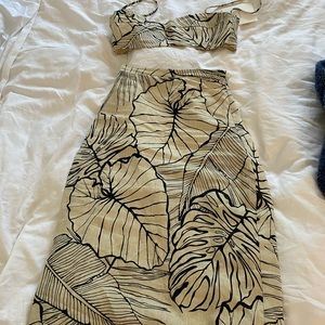 DISSH MALTA PALM MIDI SKIRT